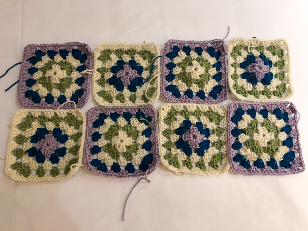 Granny squares in progress