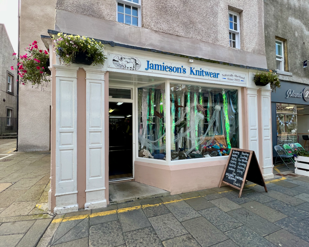 Exterior of Jamieson's of Shetland yarn shop in Lerwick