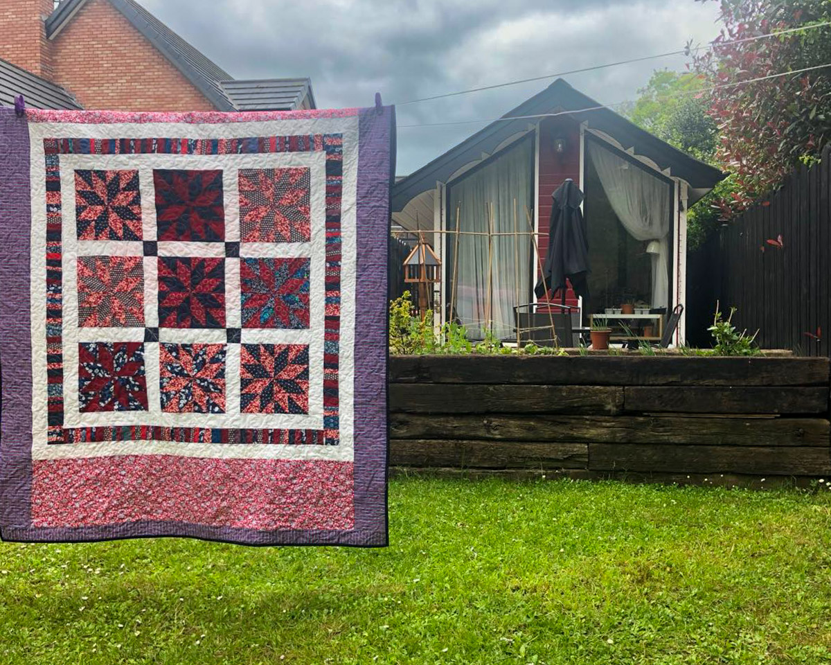 Lemoyne Star quilt for Baby Lexie