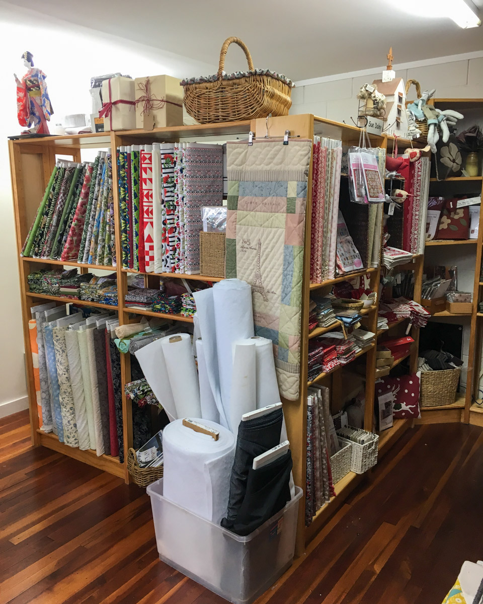 A packed sales corner at Patchwork Passion